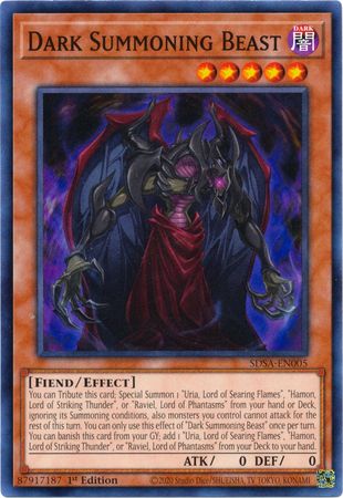 Dark Summoning Beast SDSA EN005 Common 1st Edition Dark Summoning Beast SDSA EN005 Common 1st Edition