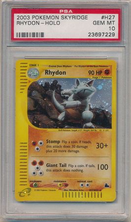 Rhydon H27 H32 PSA GEM MT 10 Holo Rare Skyridge 7229 Skyridge Singles Rhydon H27 H32 PSA GEM MT 10 Holo Rare Skyridge 7229 Skyridge Singles