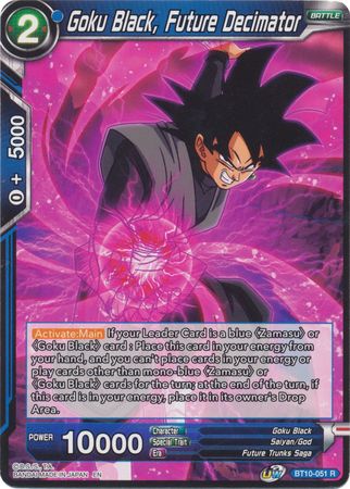 Goku Black Future Decimator BT10 051 Rare UW Series 1 Rise of the Unison Warrior Non Foil Singles Goku Black Future Decimator BT10 051 Rare UW Series 1 Rise of the Unison Warrior Non Foil Singles
