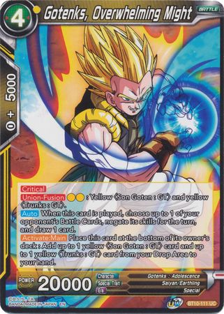 Gotenks Overwhelming Might BT10 111 Uncommon UW Series 1 Rise of the Unison Warrior Non Foil Singles Gotenks Overwhelming Might BT10 111 Uncommon UW Series 1 Rise of the Unison Warrior Non Foil Singles