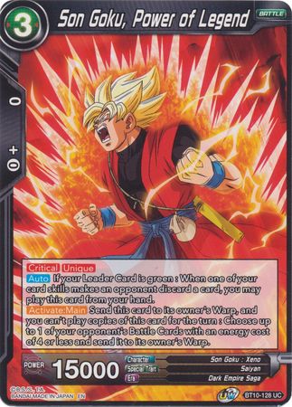 Son Goku Power of Legend BT10 128 Uncommon UW Series 1 Rise of the Unison Warrior Non Foil Singles Son Goku Power of Legend BT10 128 Uncommon UW Series 1 Rise of the Unison Warrior Non Foil Singles
