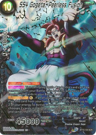 SS4 Gogeta Peerless Fusion BT10 154 Secret Rare SS4 Gogeta Peerless Fusion BT10 154 Secret Rare