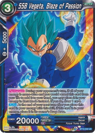 SSB Vegeta Blaze of Passion BT10 040 Uncommon UW Series 1 Rise of the Unison Warrior Non Foil Singles SSB Vegeta Blaze of Passion BT10 040 Uncommon UW Series 1 Rise of the Unison Warrior Non Foil Singles