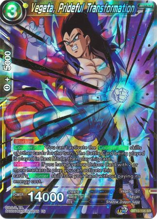 Vegeta Prideful Transformation BT10 105 Super Rare Vegeta Prideful Transformation BT10 105 Super Rare