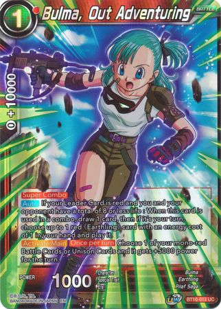 Bulma Out Adventuring BT10 012 Uncommon Foil UW Series 1 Rise of the Unison Warrior Foil Singles Bulma Out Adventuring BT10 012 Uncommon Foil UW Series 1 Rise of the Unison Warrior Foil Singles