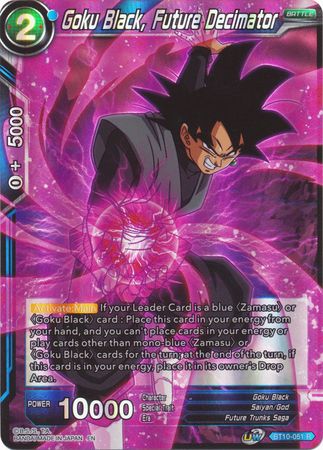 Goku Black Future Decimator BT10 051 Rare Foil UW Series 1 Rise of the Unison Warrior Foil Singles Goku Black Future Decimator BT10 051 Rare Foil UW Series 1 Rise of the Unison Warrior Foil Singles