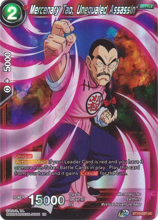 Mercenary Tao Unequaled Assassin BT10 027 Uncommon Foil UW Series 1 Rise of the Unison Warrior Foil Singles Mercenary Tao Unequaled Assassin BT10 027 Uncommon Foil UW Series 1 Rise of the Unison Warrior Foil Singles