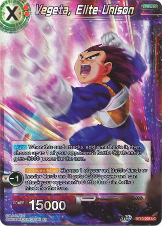 Vegeta Elite Unison BT10 005 Uncommon Foil UW Series 1 Rise of the Unison Warrior Foil Singles Vegeta Elite Unison BT10 005 Uncommon Foil UW Series 1 Rise of the Unison Warrior Foil Singles