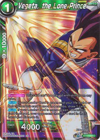 Vegeta the Lone Prince BT10 068 Common Foil Vegeta the Lone Prince BT10 068 Common Foil