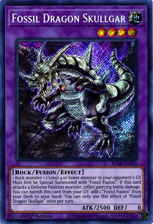 Fossil Dragon Skullgar BLAR EN010 Secret Rare 1st Edition Battles of Legend Armageddon 1st Edition Singles Fossil Dragon Skullgar BLAR EN010 Secret Rare 1st Edition Battles of Legend Armageddon 1st Edition Singles
