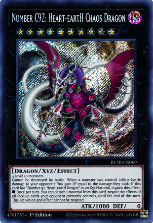 Number C92 Heart eartH Chaos Dragon BLAR EN069 Secret Rare 1st Edition Battles of Legend Armageddon 1st Edition Singles Number C92 Heart eartH Chaos Dragon BLAR EN069 Secret Rare 1st Edition Battles of Legend Armageddon 1st Edition Singles
