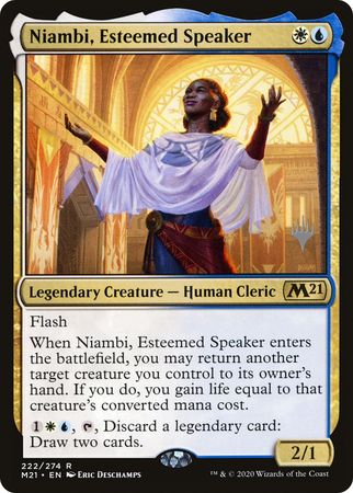 Niambi Esteemed Speaker 222 274 Silver Stamped Magic 2021 M21 Silver Stamped Non Foil Singles Niambi Esteemed Speaker 222 274 Silver Stamped Magic 2021 M21 Silver Stamped Non Foil Singles