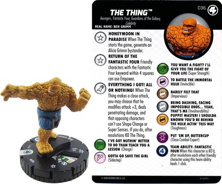 HEROCLIX FANTASTIC FOUR Rare| #036 The Thing 