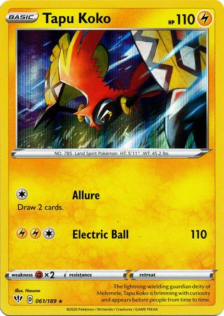 Carta Pokémon Tapu Koko Rara Brilhante