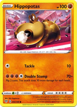 Details about   HIPPOPOTAS POKEMON CARD 093/189 DARKNESS ABAZE 