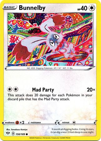 Bunnelby 150 189 Common Sword Shield Darkness Ablaze Singles Bunnelby 150 189 Common Sword Shield Darkness Ablaze Singles