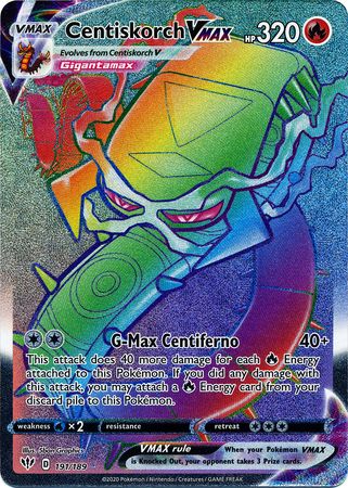 Centiskorch VMAX RR RAINBOW RARE Pokemon TCG Online PTCGO 191/189 DIGITAL CARD 