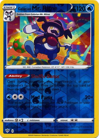 Pokemon Card Galarian Mr Rime Darkness Ablaze 036/189 Non Holo Mint Condition 