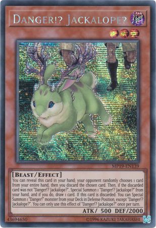 Danger Jackalope MP19 EN139 Prismatic Secret Rare Unlimited Yu Gi Oh 2019 Mega Tins Gold Sarcophagus Tin Mega Pack Unlimited Singles Danger Jackalope MP19 EN139 Prismatic Secret Rare Unlimited Yu Gi Oh 2019 Mega Tins Gold Sarcophagus Tin Mega Pack Unlimited Singles