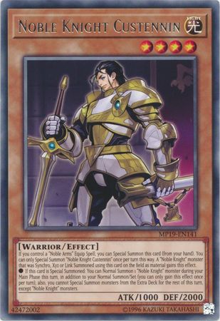 Noble Knight Custennin MP19 EN141 Rare Unlimited Yu Gi Oh 2019 Mega Tins Gold Sarcophagus Tin Mega Pack Unlimited Singles Noble Knight Custennin MP19 EN141 Rare Unlimited Yu Gi Oh 2019 Mega Tins Gold Sarcophagus Tin Mega Pack Unlimited Singles