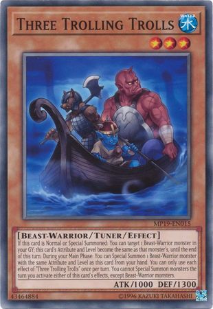 Three Trolling Trolls MP19 EN015 Common Unlimited Yu Gi Oh 2019 Mega Tins Gold Sarcophagus Tin Mega Pack Unlimited Singles Three Trolling Trolls MP19 EN015 Common Unlimited Yu Gi Oh 2019 Mega Tins Gold Sarcophagus Tin Mega Pack Unlimited Singles