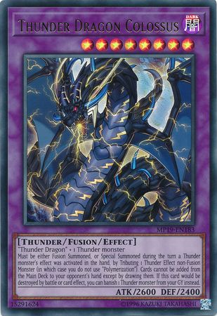 Thunder Dragon Colossus MP19 EN183 Ultra Rare Unlimited Thunder Dragon Colossus MP19 EN183 Ultra Rare Unlimited