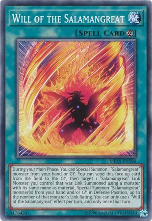 Will of the Salamangreat MP19 EN196 Common Unlimited Yu Gi Oh 2019 Mega Tins Gold Sarcophagus Tin Mega Pack Unlimited Singles Will of the Salamangreat MP19 EN196 Common Unlimited Yu Gi Oh 2019 Mega Tins Gold Sarcophagus Tin Mega Pack Unlimited Singles