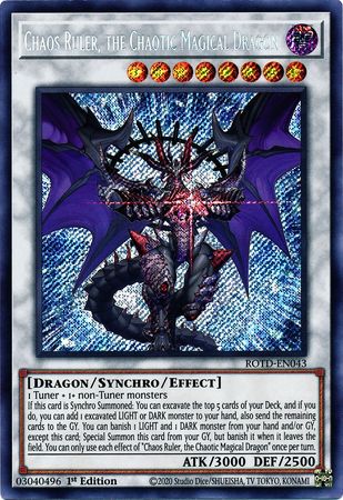 the Chaotic Magical Dragon YuGiOh ROTD-JP043 UR/Ultimate/Secret/PSR Chaos Ruler 