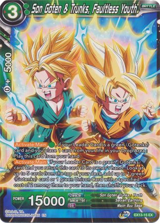 Son Goten Trunks Faultless Youth EX13 15 Expansion Rare Dragon Ball Super Special Anniversary Box 2020 Non Foil Singles Son Goten Trunks Faultless Youth EX13 15 Expansion Rare Dragon Ball Super Special Anniversary Box 2020 Non Foil Singles