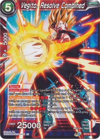 Vegito Resolve Combined EX13 05 Expansion Rare Vegito Resolve Combined EX13 05 Expansion Rare