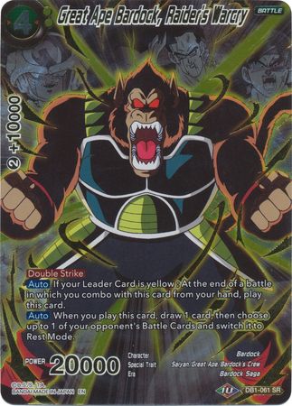 Great Ape Bardock Raider s Warcry DB1 061 Super Rare Foil Alt Art Dragon Ball Super Special Anniversary Box 2020 Foil Singles Great Ape Bardock Raider s Warcry DB1 061 Super Rare Foil Alt Art Dragon Ball Super Special Anniversary Box 2020 Foil Singles