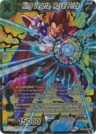 King Vegeta Royal Pride EX13 22 Expansion Rare Foil Dragon Ball Super Special Anniversary Box 2020 Foil Singles King Vegeta Royal Pride EX13 22 Expansion Rare Foil Dragon Ball Super Special Anniversary Box 2020 Foil Singles