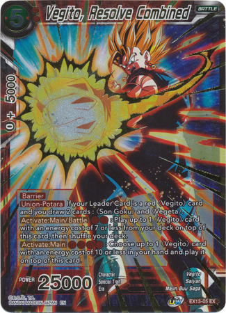 Vegito Resolve Combined EX13 05 Expansion Rare Foil Dragon Ball Super Special Anniversary Box 2020 Foil Singles Vegito Resolve Combined EX13 05 Expansion Rare Foil Dragon Ball Super Special Anniversary Box 2020 Foil Singles