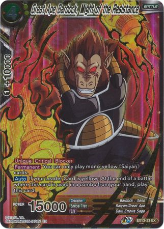 Great Ape Bardock Might of the Resistance EX13 23 Expansion Rare Foil Dragon Ball Super Special Anniversary Box 2020 Foil Singles Great Ape Bardock Might of the Resistance EX13 23 Expansion Rare Foil Dragon Ball Super Special Anniversary Box 2020 Foil Singles