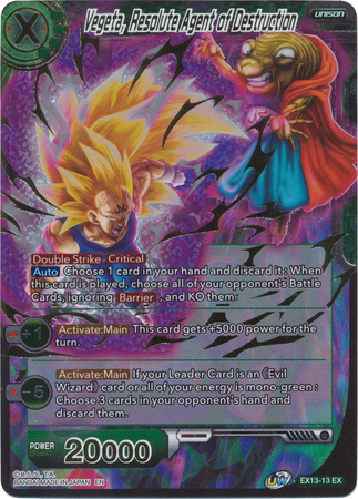 Vegeta Resolute Agent of Destruction EX13 13 Expansion Rare Foil Vegeta Resolute Agent of Destruction EX13 13 Expansion Rare Foil