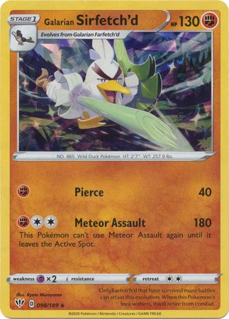 Pokemon Evolution Set - Galarian Sirfetch'd 98/189 - Darkness Ablaze Sword  & Shield - Rare Card Lot