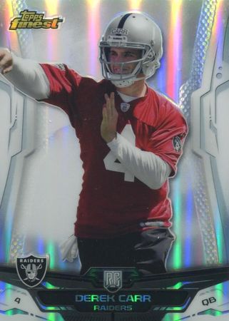 Derek Carr 2014 Finest 122 Rookie Refractor Topps 2014 Topps Finest Derek Carr 2014 Finest 122 Rookie Refractor Topps 2014 Topps Finest