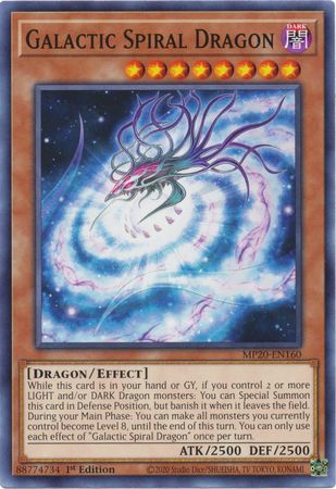 Galactic Spiral Dragon MP20 EN160 Common 1st Edition Galactic Spiral Dragon MP20 EN160 Common 1st Edition