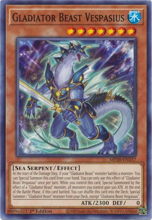 Gladiator Beast Vespasius MP20 EN157 Common 1st Edition 2020 Mega Tin Lost Memories 1st Edition Singles Gladiator Beast Vespasius MP20 EN157 Common 1st Edition 2020 Mega Tin Lost Memories 1st Edition Singles