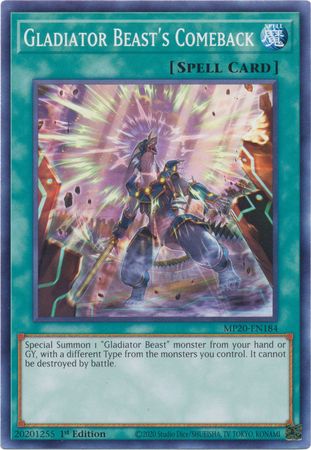 Gladiator Beast s Comeback MP20 EN184 Common 1st Edition 2020 Mega Tin Lost Memories 1st Edition Singles Gladiator Beast s Comeback MP20 EN184 Common 1st Edition 2020 Mega Tin Lost Memories 1st Edition Singles