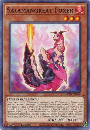 Salamangreat Foxer MP20 EN004 Common 1st Edition 2020 Mega Tin Lost Memories 1st Edition Singles Salamangreat Foxer MP20 EN004 Common 1st Edition 2020 Mega Tin Lost Memories 1st Edition Singles