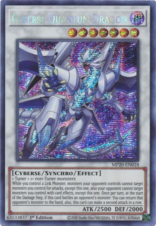 Cyberse Quantum Dragon MP20 EN018 Prismatic Secret Rare 1st Edition 2020 Mega Tin Lost Memories 1st Edition Singles Cyberse Quantum Dragon MP20 EN018 Prismatic Secret Rare 1st Edition 2020 Mega Tin Lost Memories 1st Edition Singles