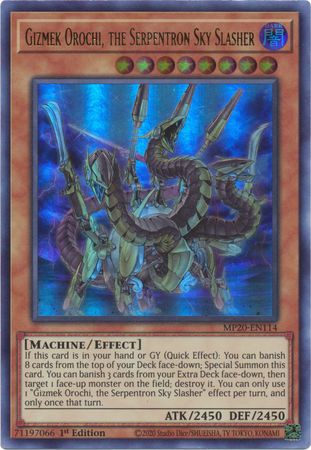 Gizmek Orochi the Serpentron Sky Slasher MP20 EN114 Ultra Rare 1st Edition 2020 Mega Tin Lost Memories 1st Edition Singles Gizmek Orochi the Serpentron Sky Slasher MP20 EN114 Ultra Rare 1st Edition 2020 Mega Tin Lost Memories 1st Edition Singles