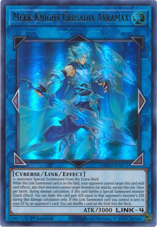 Mekk Knight Crusadia Avramax MP20 EN071 Ultra Rare 1st Edition Mekk Knight Crusadia Avramax MP20 EN071 Ultra Rare 1st Edition