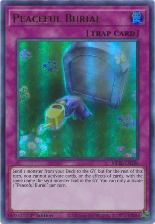 Peaceful Burial MP20 EN196 Ultra Rare 1st Edition 2020 Mega Tin Lost Memories 1st Edition Singles Peaceful Burial MP20 EN196 Ultra Rare 1st Edition 2020 Mega Tin Lost Memories 1st Edition Singles