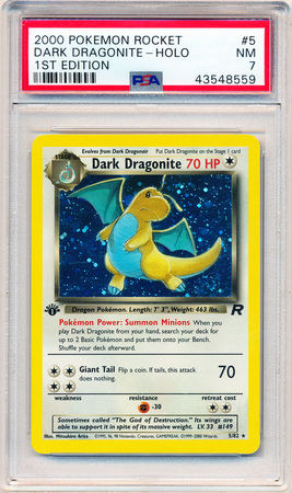 Dark Dragonite 5 82 PSA NM 7 Holo Rare 1st Edition Team Rocket 8559 Team Rocket 1st Edition Singles Dark Dragonite 5 82 PSA NM 7 Holo Rare 1st Edition Team Rocket 8559 Team Rocket 1st Edition Singles