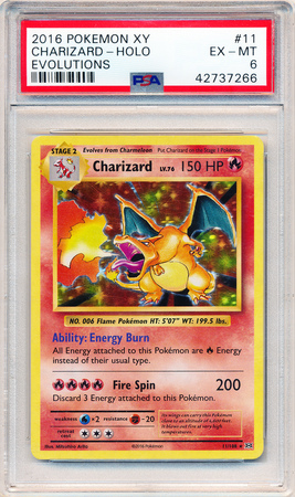 Charizard 11 108 PSA EX MT 6 Holo Rare XY Evolutions 7266 XY Evolutions Singles Charizard 11 108 PSA EX MT 6 Holo Rare XY Evolutions 7266 XY Evolutions Singles