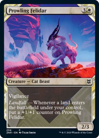 Prowling Felidar 294 Alternate Art Showcase Zendikar Rising Collector Booster Singles Prowling Felidar 294 Alternate Art Showcase Zendikar Rising Collector Booster Singles