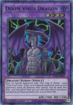 Doom Virus Dragon Green DLCS EN055 Ultra Rare 1st Edition Doom Virus Dragon Green DLCS EN055 Ultra Rare 1st Edition