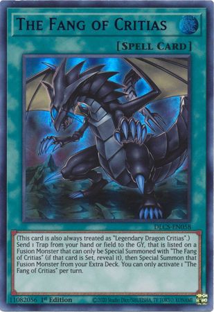 The Fang of Critias Purple DLCS EN058 Ultra Rare 1st Edition The Fang of Critias Purple DLCS EN058 Ultra Rare 1st Edition